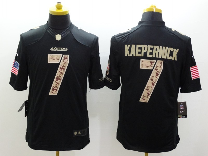Men's San Francisco 49ers Colin Kaepernick #7 Black Alternate Jersey